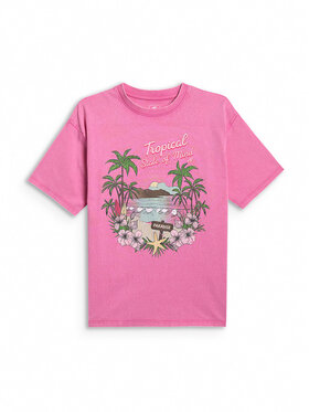4F 4F T-Shirt SUMMER SPLASH Różowy Loose Fit