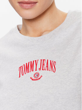 Tommy Jeans Majica Varsity Prep DW0DW15439 Siva Oversize