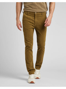 Lee Lee Spodnie materiałowe SLIM CHINO Brązowy Regular Fit