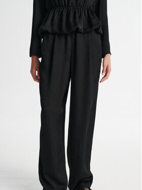 MARI PRETI MARI PRETI Spodnie materiałowe MONOGRAM M OBSIDIAN Czarny Wide Leg