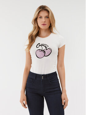 Guess Guess Футболка W3BI16 KA0Q1 Écru Slim Fit