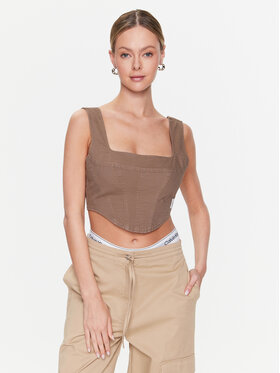 Calvin Klein Jeans Calvin Klein Jeans Top J20J220714 Smeđa Slim Fit