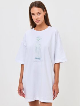 CAT by maniita lacitta CAT by maniita lacitta Koszula nocna Printed oversized T-shirt SPA CAT Biały Relaxed Fit