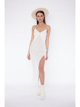 RÊVER DE MOI RÊVER DE MOI Sukienka JULIETTE WHITE DRESS Biały Slim Fit