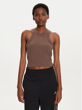 adidas adidas Top Lounge IY6733 Brązowy Slim Fit