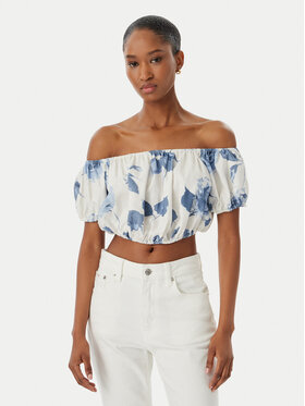Guess Guess Bluză W6GHA1 W2447 Alb Regular Fit