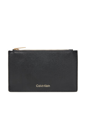 Calvin Klein Calvin Klein Veliki ženski novčanik Foil Logo Top Zip Cardcase LV04F1090G Crna