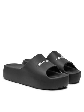 Tommy Jeans Natikače Tjw Chunky Flatform Slide EN0EN02586 Crna