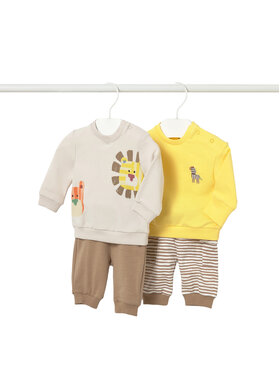 Mayoral Mayoral Set cu 2 perechi de pantaloni de trening și 2 bluze 1628 Bej Regular Fit