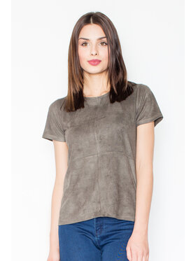 FIGL FIGL Bluzka M458 Khaki Regular Fit