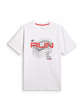 4F 4F T-Shirt MONOCHROME MOVEMENT Biały Regular Fit