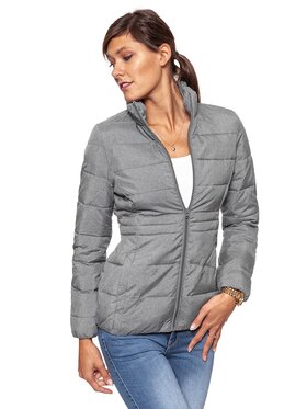 Wrangler Wrangler Kurtka damska SHORT PUFFER Szary Slim Fit