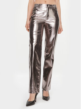 Guess Guess Штани зі штучної шкіри W4RB33 WFWP0 Срібний Regular Fit