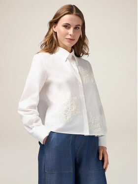 Oltre Oltre Koszula 5118R003026N011 Biały Boxy Fit