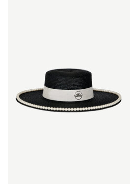 GIODORO GIODORO Klobouk Ixonio Iconic Canotier Straw Pearl Černá