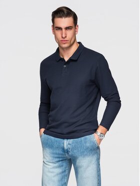 Ombre Ombre S dlouhým rukávem OM-POBL-0162 Tmavomodrá Regular Fit