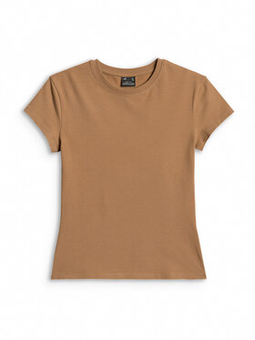 4F 4F T-Shirt ESSENTIAL 5 Brązowy jasny Slim Fit
