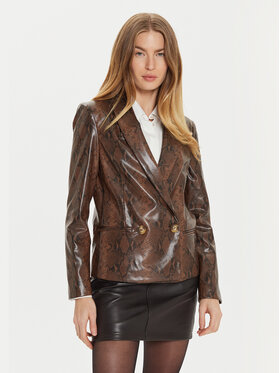 TWINSET TWINSET Jakna iz umetnega usnja 242TT2233 Rjava Regular Fit