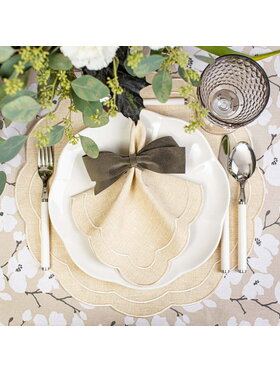 Roseberry Home Roseberry Home Podkładka na stół haftowana Beige Petali Beżowy