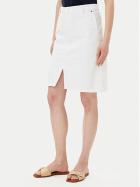 Tommy Hilfiger Tommy Hilfiger Džínová sukně WW0WW44391 Bílá Regular Fit