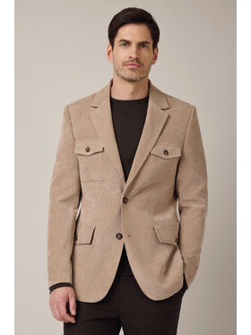 Lancerto Lancerto Marynarka Lothar MA131225000023 Beżowy Slim Fit