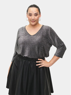 Zizzi Zizzi Blúz CA02376E Ezüst Regular Fit