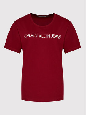 Calvin Klein Jeans Plus Calvin Klein Jeans Plus T-Shirt J20J217531 Bordowy Slim Fit
