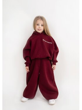 DKaren Sport DKaren Sport Komplet bluza i spodnie materiałowe EQ-K-B27 001 Bordowy Balloon Fit