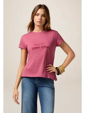 Oltre Oltre T-Shirt G040J004400N019 Różowy Regular Fit