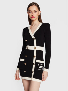 Elisabetta Franchi Elisabetta Franchi Úpletové šaty AM-69Q-31E2-V670 Černá Slim Fit
