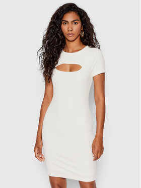 Guess Guess Φόρεμα υφασμάτινο Lana WBYK95 KB9E2 Λευκό Slim Fit