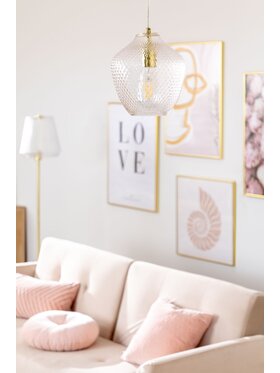 MIAhome MIAhome Lampa wisząca ze szklanym kloszem Yulen Złoty