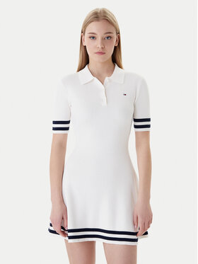 Tommy Jeans Tommy Jeans Trikotāžas kleita DW0DW22106 Écru Slim Fit