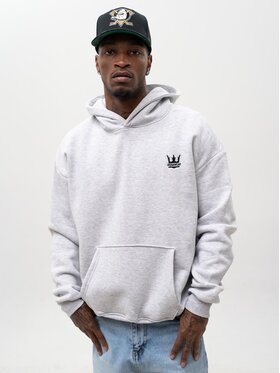 Jigga Wear Jigga Wear Bluza Szeroka luźna za duża korona 131496 Szary Oversize