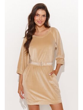 Numinou Numinou Sukienka koktajlowa NU457 Beżowy Casual Fit
