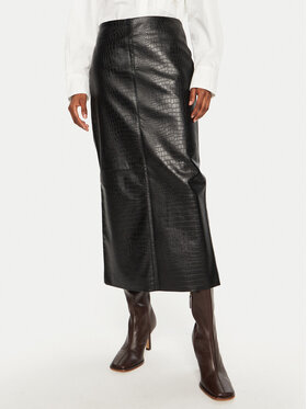 Bruuns Bazaar Bruuns Bazaar Dirbtinės odos sijonas Tuanella BBW4134 Juoda Regular Fit