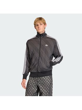 adidas adidas Bluza FIREBIRD LOOSE MONOGRAM Czarny Loose Fit