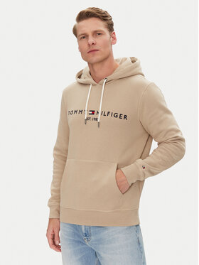 Tommy Hilfiger Tommy Hilfiger Pulóver Logo MW0MW11599 Bézs Regular Fit