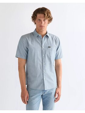 Wrangler Wrangler Koszula SS 1 PKT SHIRT Niebieski Regular Fit