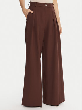 Maryley Maryley Kalhoty z materiálu 25IB579/43CO Hnědá Regular Fit