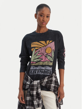 Roxy Roxy Μπλουζάκι Hangloose Washed ERJZT06028 Μαύρο Relaxed Fit