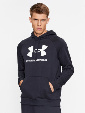 Under Armour Under Armour Majica dugih rukava Ua Rival Fleece Logo Hd 1379758 Crna Loose Fit