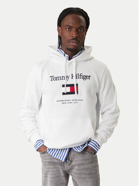 Tommy Hilfiger Tommy Hilfiger Bluză Embro Flag MW0MW42735 Alb Regular Fit