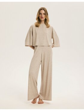 Esotiq Esotiq Piżama 44034 Beżowy Relaxed Fit