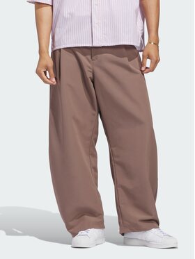 adidas adidas Spodnie materiałowe 167683 Brązowy Loose Fit