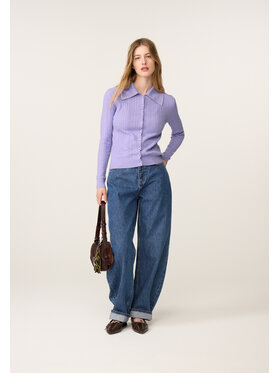 Fabienne Chapot Fabienne Chapot Kardigan 6913-1393-172 Fioletowy Regular Fit