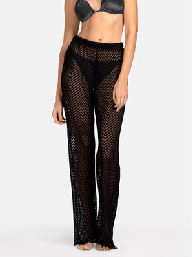 Miss Lou Miss Lou Pantaloni di tessuto O-CE1-CZ Nero