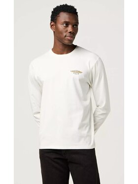 Wrangler Wrangler Longsleeve Long Sleeve Americana Tee Biały Regular Fit