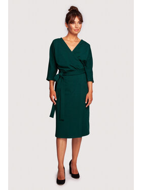 BeWear BeWear Úpletové šaty B241 Zelená Regular Fit