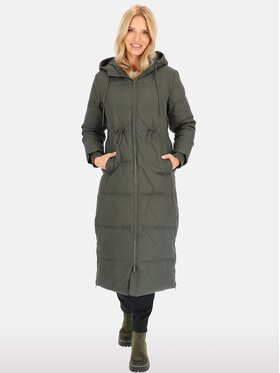 Perso Perso Dámska bunda BLH241008FX Kaki Regular Fit